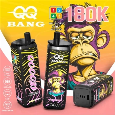 QQ BANG 180K 4in1: Experiența supremă de vaporizare cu patru arome dintr-o si...
